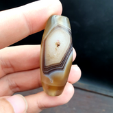 Crystal Eye Agate Old Himalayan Indo Tibetan Nepal Antique Amulet Bead B#367